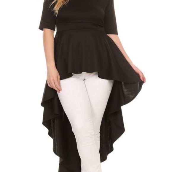 Tops - London Peplum Hi-Low Top